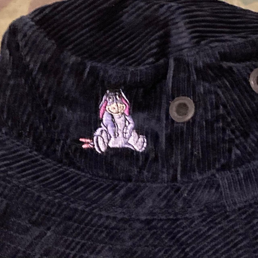 Vintage‎ Disney store Eeyore blue corduroy bucket hat cotton O/S